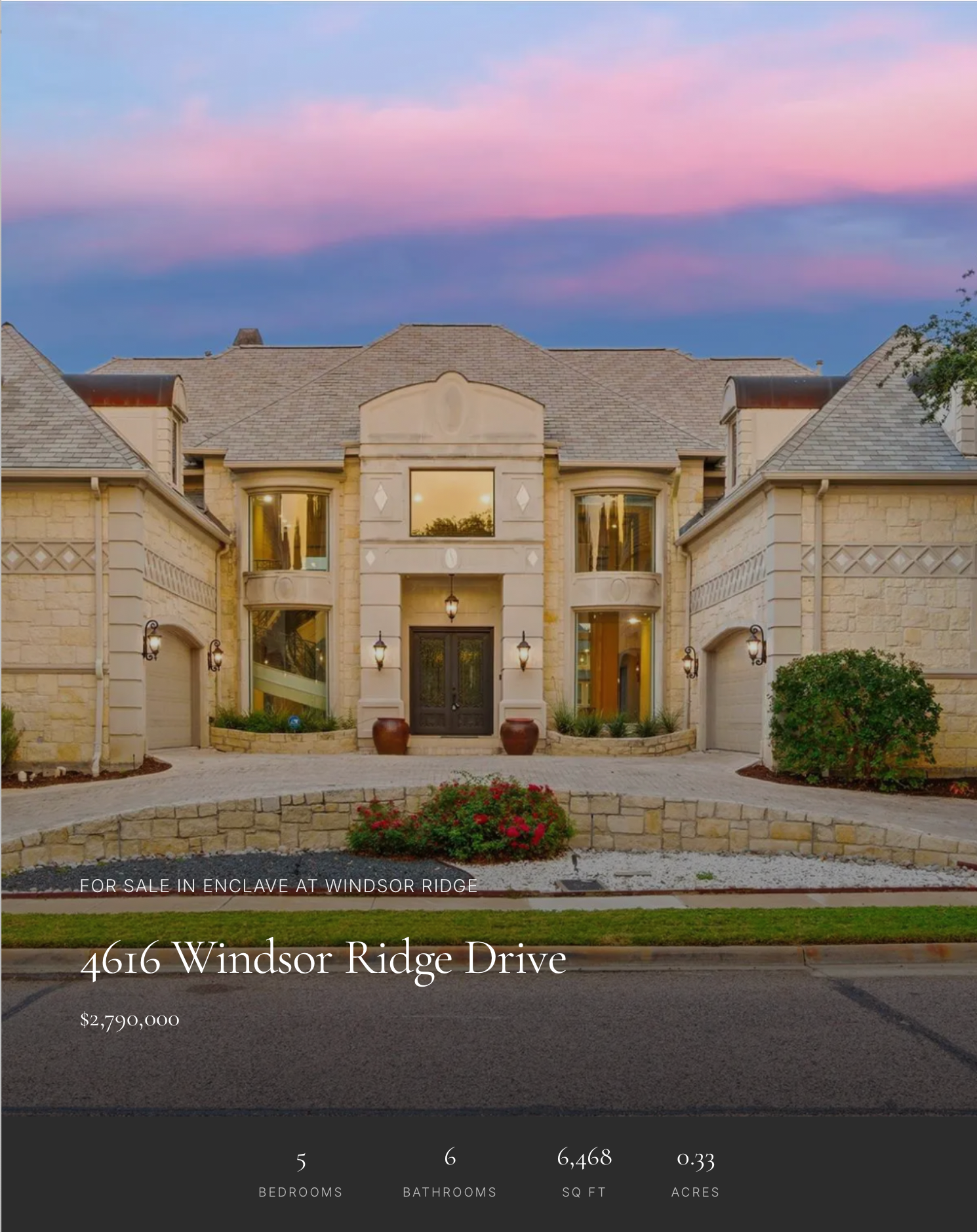 Dedicated property website — listing page